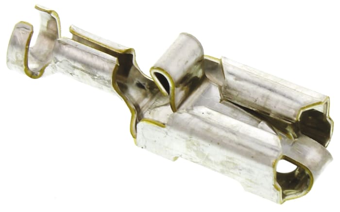 TE Connectivity Positive Lock .250 Mk I Black Uninsulated Female Spade Connector, Crimp, 6.35 x 0.81 mm Tab Size 18 AWG