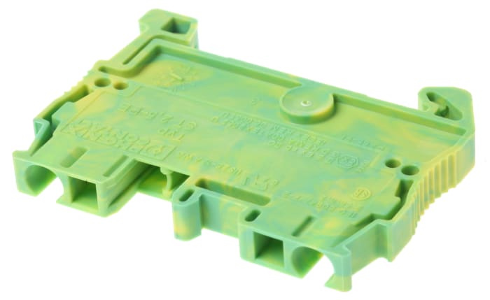Phoenix Contact 3031238 ST 2.5-PE Series DIN Rail Terminal Block Yellow, Green, 0.08mm², 4 mm², 1-Level, Spring Clamp