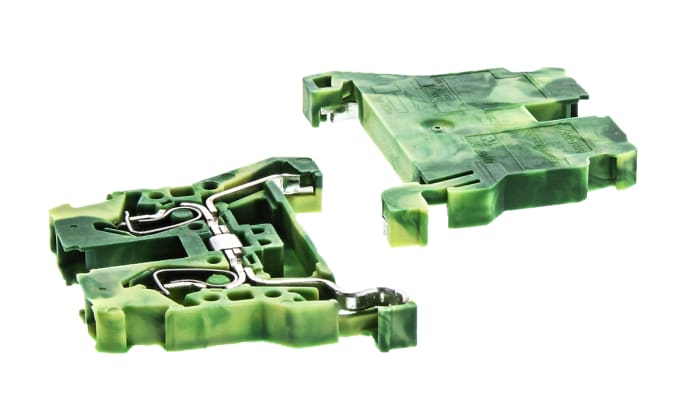 WAGO 870-907 870 Series Green/Yellow, 2.5mm², Single-Level, Cage Clamp Termination