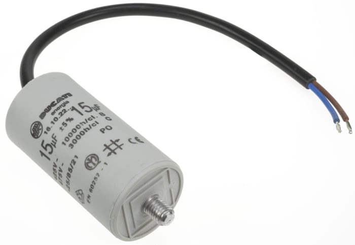 Ducati Energia 4.16.10 Polypropylene Film Capacitor, 400 → 500V ac, ±5%, 15μF, Stud Mount