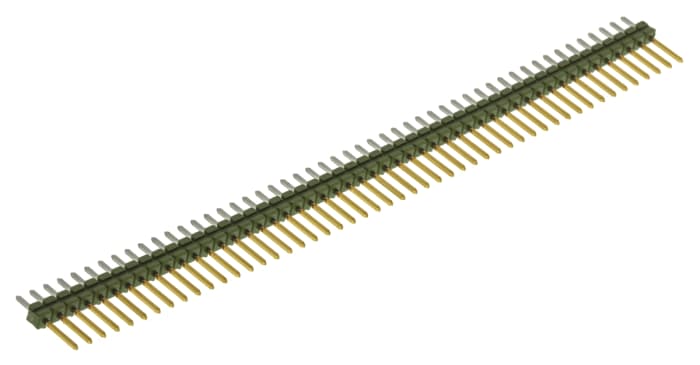 TE Connectivity AMPMODU MOD II Series Straight Through Hole Pin Header, 50 Contact(s), 2.54mm Pitch, 1 Row(s),