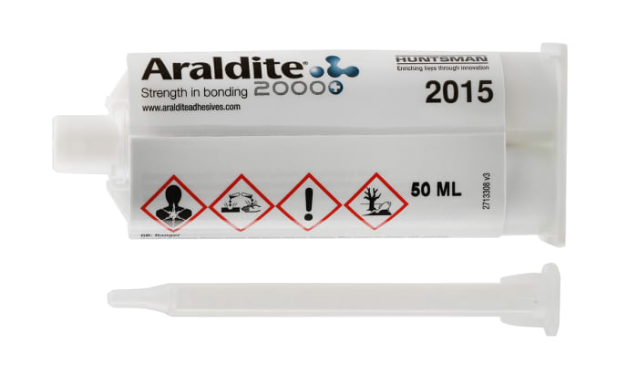 Araldite 2015 Beige 50 ml Epoxy Adhesive Dual Cartridge for Ferrous Metal, Glass Fibre Reinforced Polymer, Non Ferrous