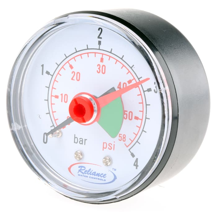 Manomètre RS PRO, 0bar à 4bar, Ø cadran 50mm