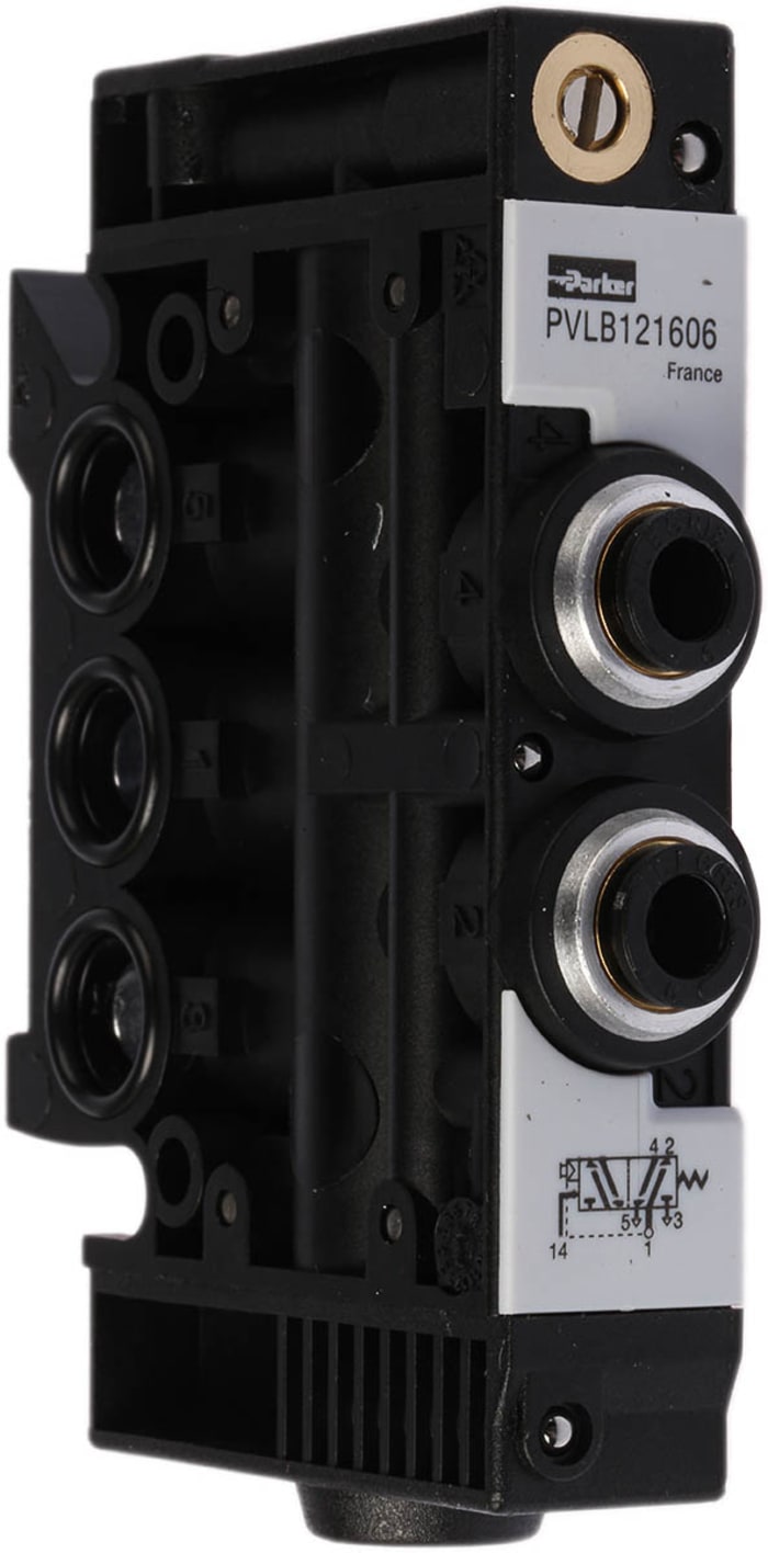 Parker 5/2 Pneumatic Solenoid Valve - Pilot/Spring G 1/8 PVL Series