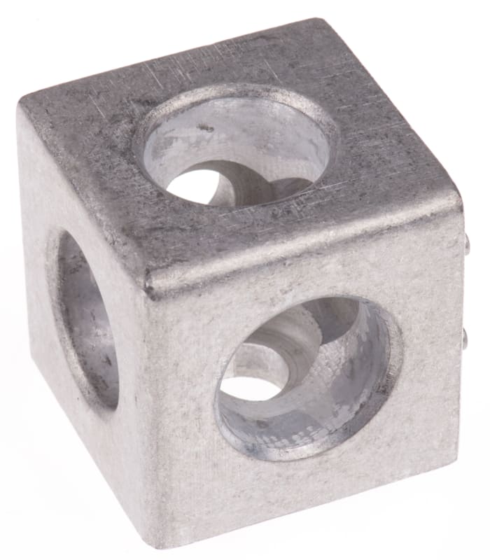 Connecteur d'angle cubique Bosch Rexroth, profilé 45 mm, rainure 10mm en Aluminium moulé