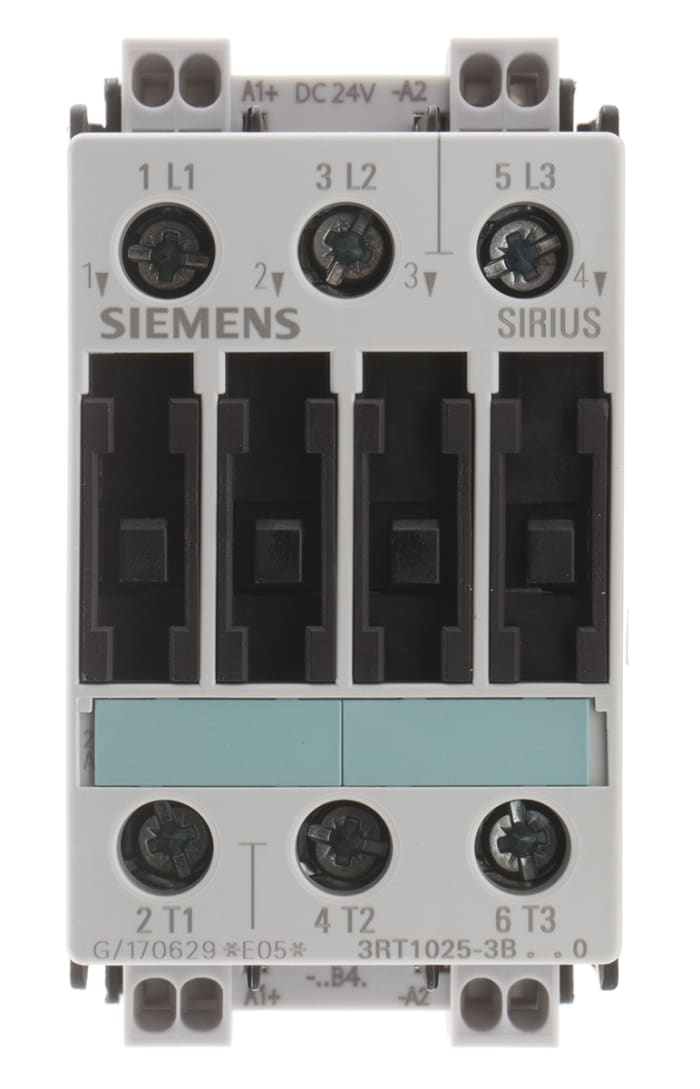 Siemens 3RT1 Series Contactor, 24 V dc Coil, 3-Pole, 16 A, 7.5 kW, 3NO, 400 V ac