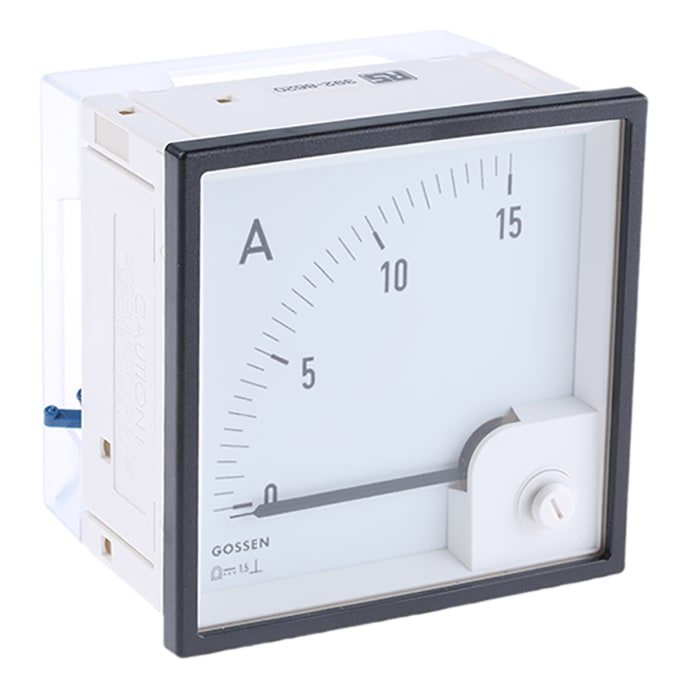 GILGEN Muller & Weigert Analogue Panel Ammeter 15A DC, 92mm x 92mm Moving Magnet