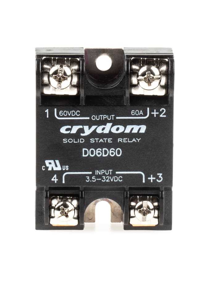 Sensata Crydom Solid State Relay, 60 A Load, Surface Mount, 60 V dc Load, 32 V Control