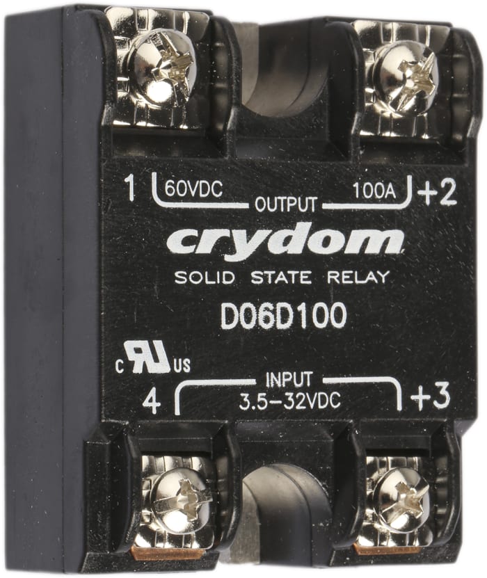 Sensata Crydom D06D Series Solid State Relay, 100 A Load, Surface Mount, 60 V dc Load, 32 V Control