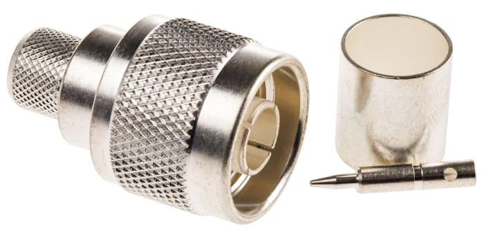 TE Connectivity, Plug Cable Mount N Connector, 50Ω, Crimp Termination, Straight Body
