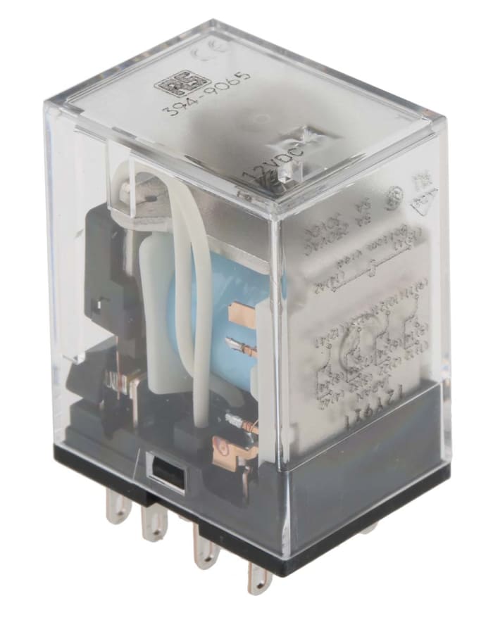 RS PRO Plug In Power Relay, 12V dc Coil, 5A Switching Current, 4PDT