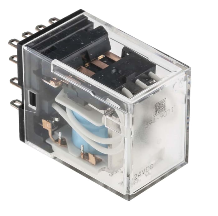 Relais de puissance Omron MY4, 4 RT, bobine 24V c.c. Enfichable 900mW
