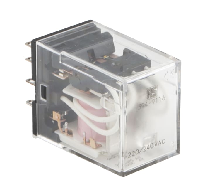 RS PRO Plug In Power Relay, 240V ac Coil, 5A Switching Current, 4PDT