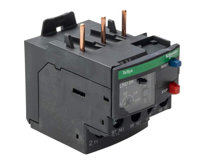 Schneider Electric LRD Overload Relay 1NO + 1NC, 0.4 → 0.63 A F.L.C, 630 mA Contact Rating, 690 V, 3P, TeSys