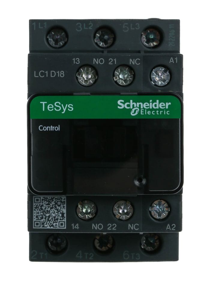 Schneider Electric TeSys D LC1D Contactor, 230 V ac Coil, 3-Pole, 18 A, 7.5 kW, 3NO, 690 V ac