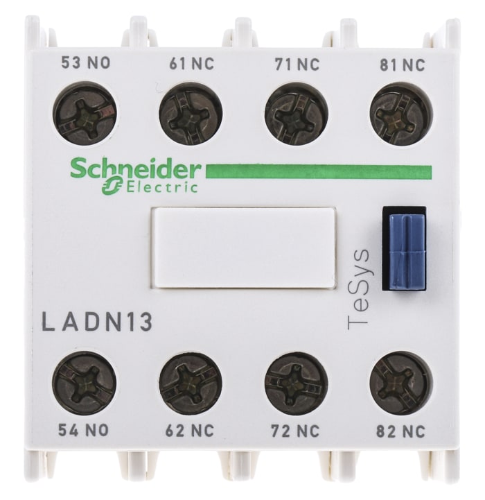 Schneider Electric Auxiliary Contact Block, 4 Contact, 1NO + 3NC, Front Mount, TeSys LADN