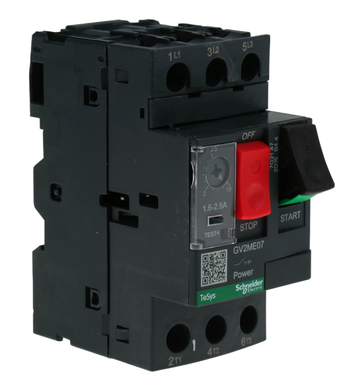 Guardamotor Schneider Electric TeSys GV2ME, 690 V, 1,6 → 2,5 A