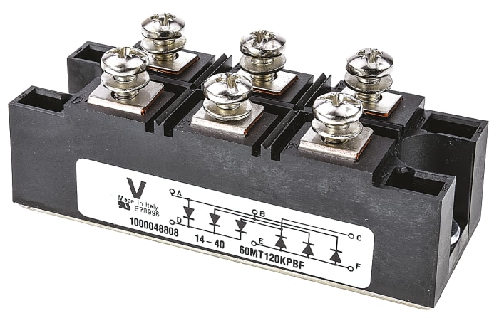 Vishay Bridge Rectifier Module, 60A, 1200V, 3-phase, 6-Pin
