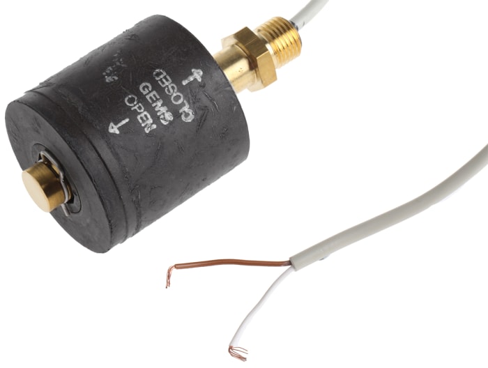 Gems Sensors Horizontal, Vertical Brass/NBR Float Switch, Float, 1m Cable, Relay