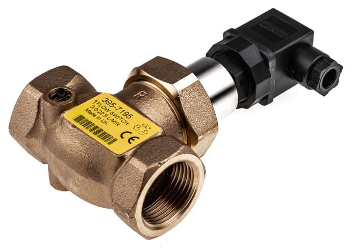 Gems Sensors FS-200E-A Series Shuttle Flow Sensor for Liquid, 3 L/min Min, 22.5 L/min Max