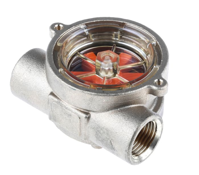 Gems Sensors RFI Series RotorFlow Flow Indicator for Liquid, 15 L/min Min, 75 L/min Max