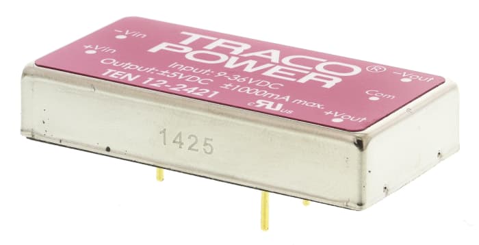 TRACOPOWER TEN 12 DC-DC Converter, ±5V dc/ ±1A Output, 9 → 36 V dc Input, 12W, Through Hole, +85°C Max Temp
