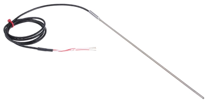 Capteur RTD PT100 RS PRO, Ø 3mm, L.250mm + 1m, +500°C max, Raccord dénudé