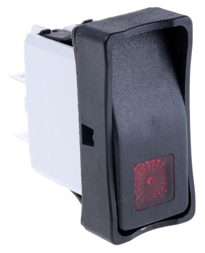 APEM Illuminated DPST, On-Off Rocker Switch Panel Mount