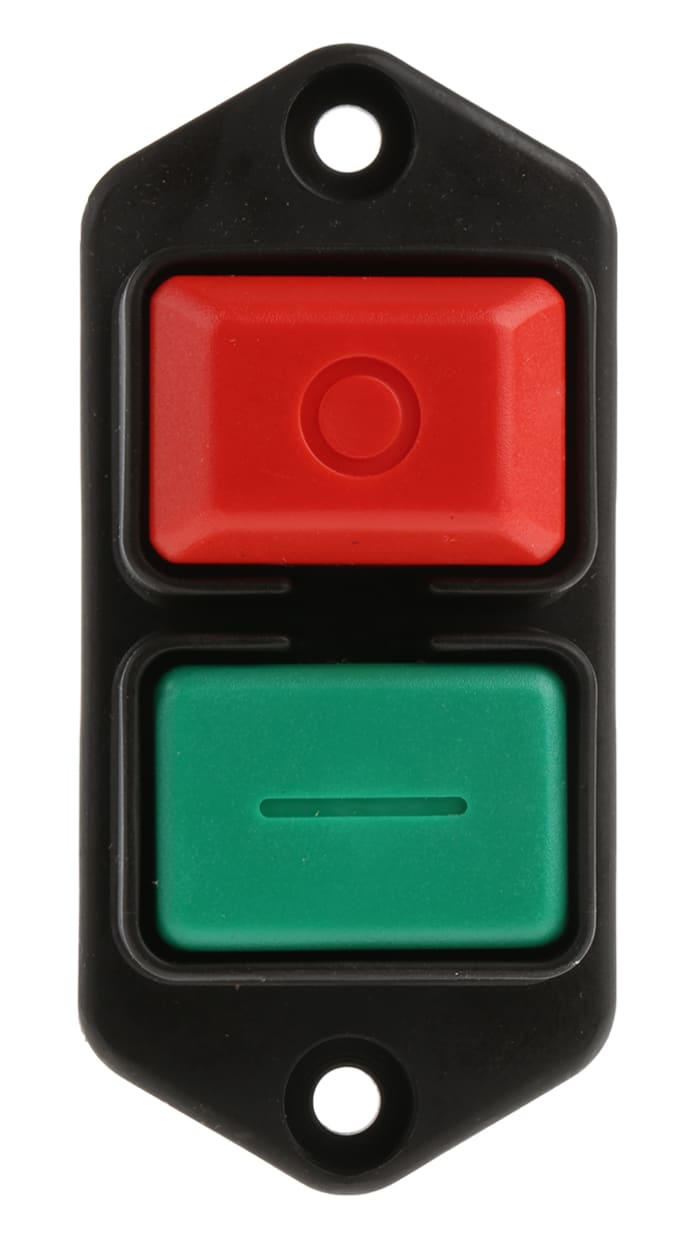 Tripus Push Button Switch, Latching, Panel Mount, DPDT, 230V