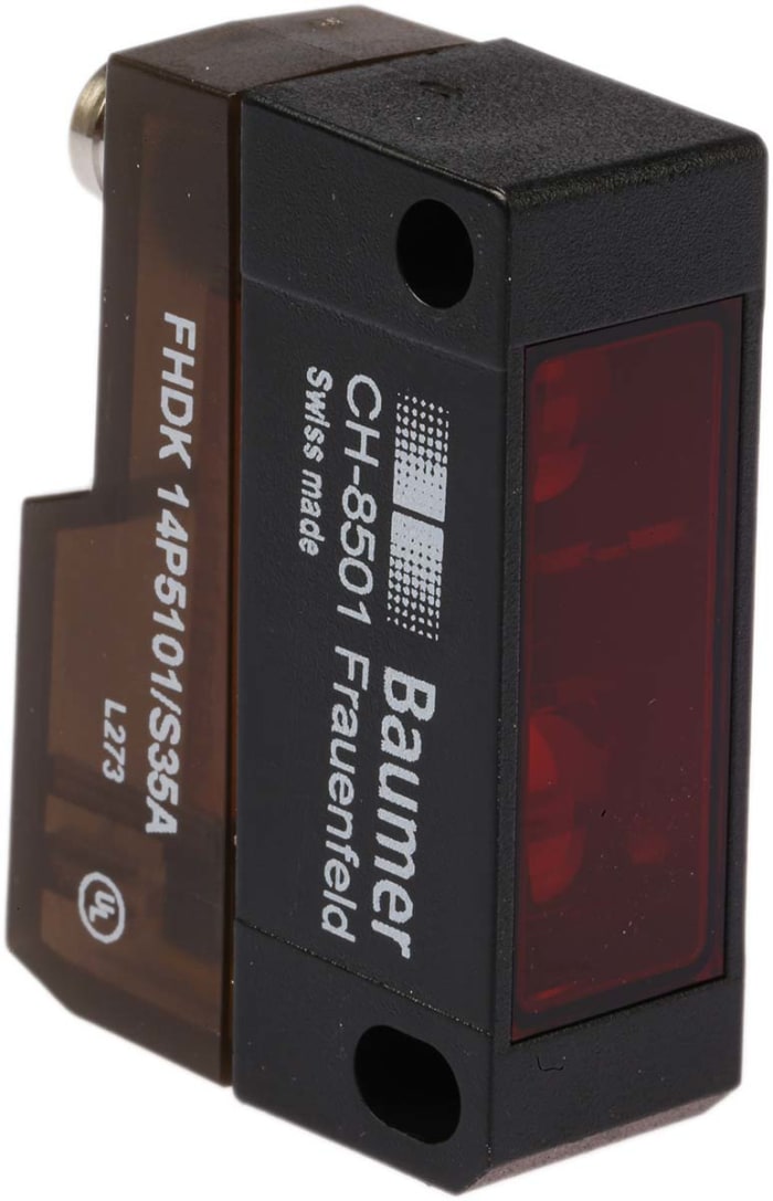 Baumer Diffuse Photoelectric Sensor, Block Sensor, 20 mm → 350 mm Detection Range