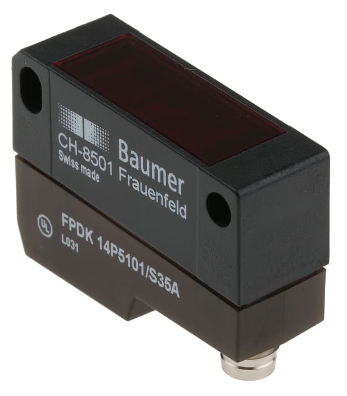Baumer Retroreflective Photoelectric Sensor, Block Sensor, 7.2 m Detection Range