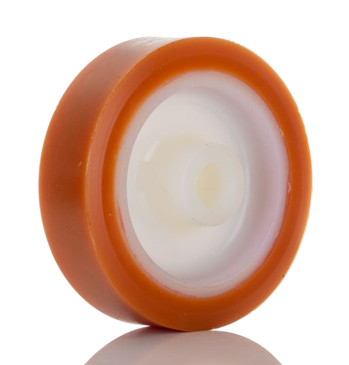 LAG Orange, White Polyurethane Abrasion Resistant, Hygienic, Laceration Resistant, Non-Marking Trolley Wheel, 200kg