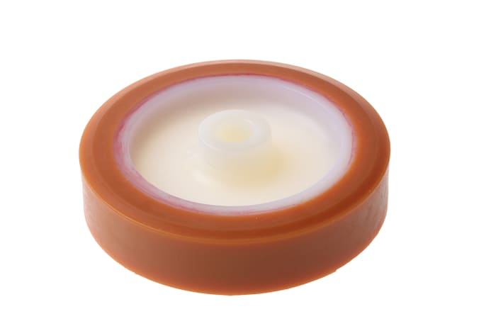 LAG Orange, White Polyurethane Abrasion Resistant, Hygienic, Laceration Resistant, Non-Marking Trolley Wheel, 250kg