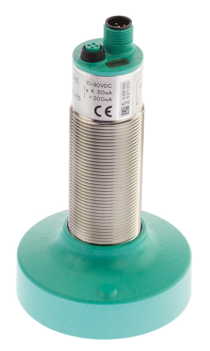 Pepperl + Fuchs Ultrasonic Threaded Barrel Proximity Sensor, M30, 6 m Detection, PNP x2 NO/NC, 10 → 30 V dc