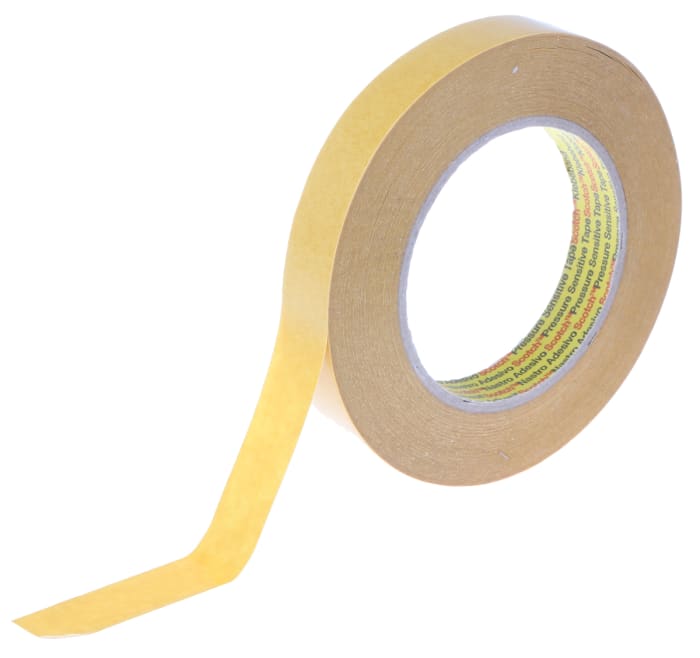 3M 9040 Beige Double Sided Paper Tape, 0.1mm Thick, 7.5 N/cm, Paper Backing, 19mm x 50m