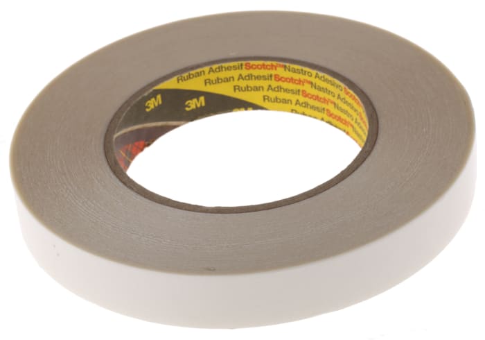 3M 3M 9588 White Double Sided Plastic Tape, 0.14mm Thick, 19 N/cm, PVC Backing, 19mm x 50m