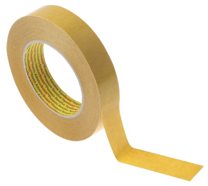 3M 9040 Beige Double Sided Paper Tape, 0.1mm Thick, 7.5 N/cm, Paper  Backing, 25mm x 50m