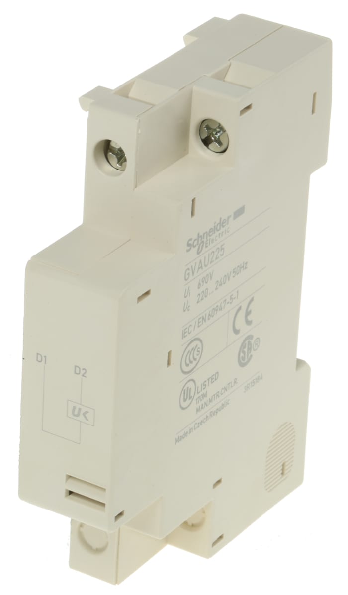 Schneider Electric GVAU Series Under Voltage Release for Use with GV2 GVAU Series, GV3 GVAU Series