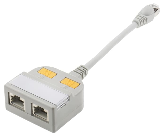 RS PRO 2-Port RJ45 T-Adapter, Cat5, Shielded