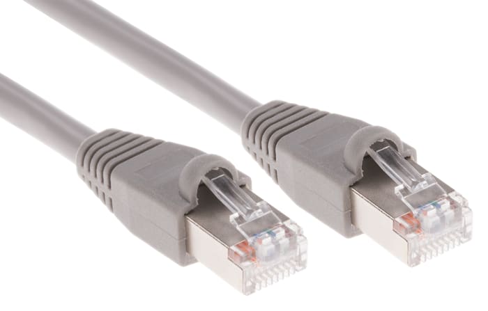 Cat5e Cable Ethernet U/FTP RS PRO de color Gris RJ45, long. 3 m Macho, funda de Cloruro de polivinilo RJ45 Macho