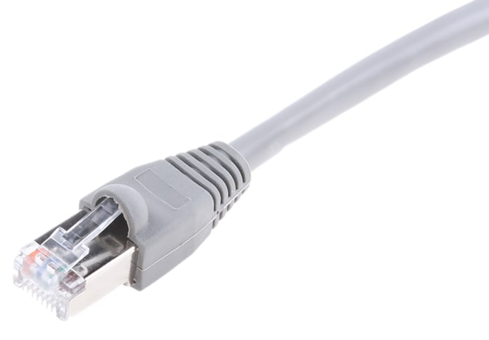 RS PRO, 5m Cat5e, Grey RJ45 to Male RJ45 Male, U/FTP Shielded, Terminated PVC Sheath