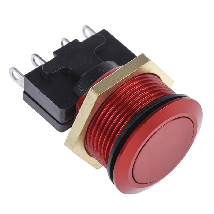 ITW Switches 76-95 Series Push Button Switch, Momentary, Panel Mount, 19.2mm Cutout, SPDT, 250V ac, IP67