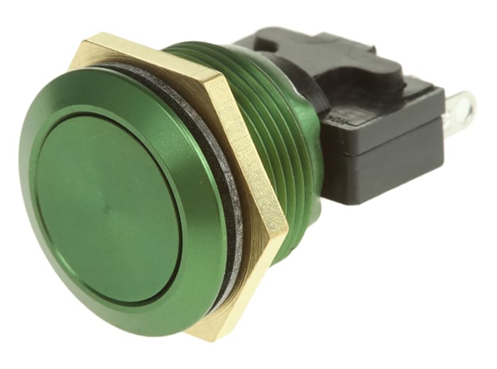ITW Switches 76-95 Series Push Button Switch, Momentary, Panel Mount, 19.2mm Cutout, SPDT, 250V ac, IP67