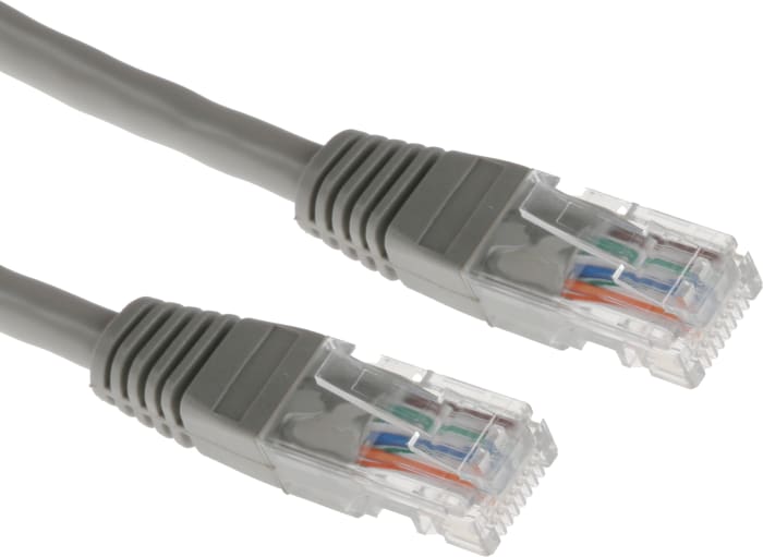 Câble Ethernet RS PRO catégorie 5e, U/UTP, Gris, Longueur 5m PVC, avec connecteur