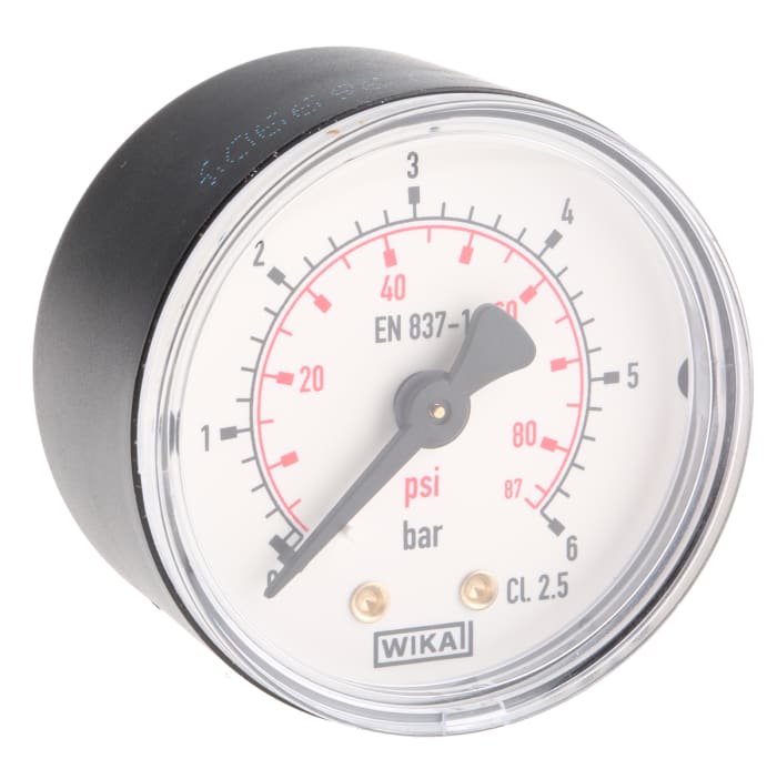Manomètre WIKA 111.12, 0bar à 6bar, Ø cadran 50mm
