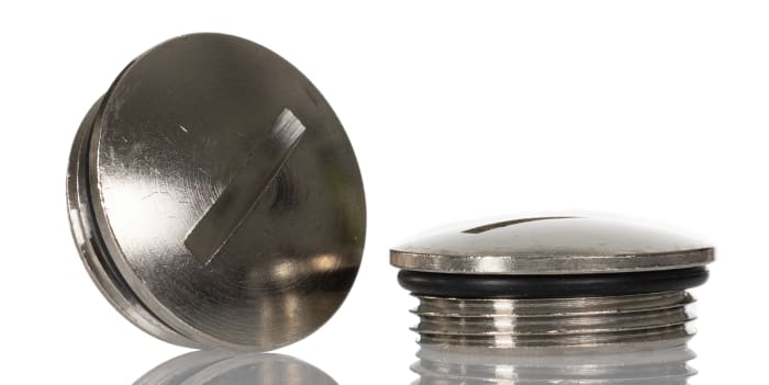 Lapp Blanking Plug, M25, Nickel Plated Brass, 28mm Diameter, Threaded