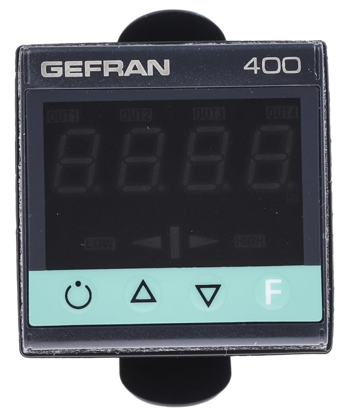 Gefran 400 PID Temperature Controller, 48 x 48 (1/16 DIN)mm, 2 Output Relay, 100 V ac, 240 V ac Supply Voltage ON/OFF