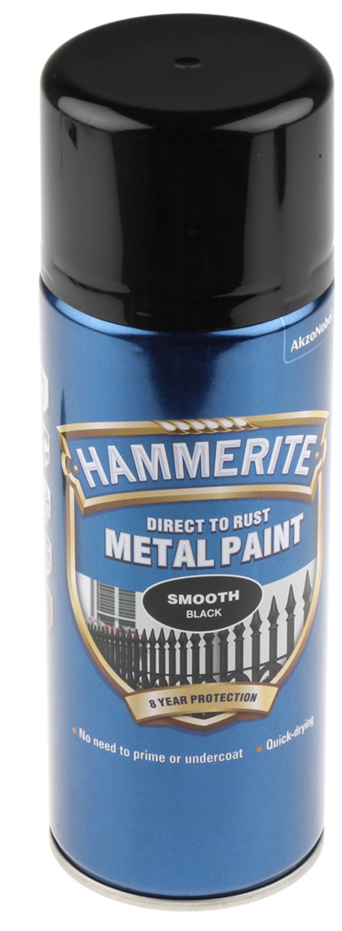 5092965 Hammerite Hammerite 400ml Black Smooth Spray Paint 4079319 RS Components