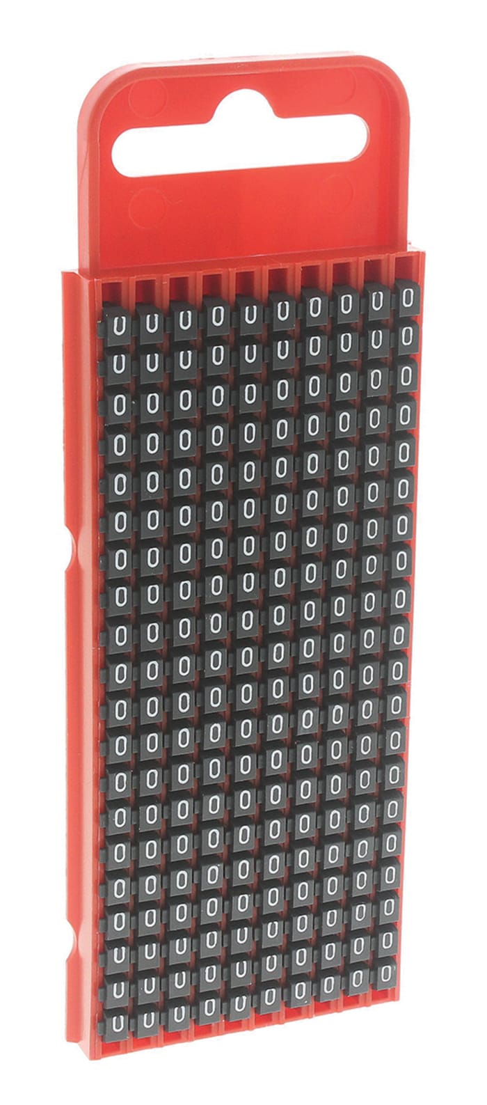 HellermannTyton WIC1 Snap On Cable Markers, Black, Pre-printed ""0"", 2 → 2.8mm Cable, 561-01600 WIC1-0-PA66-BK