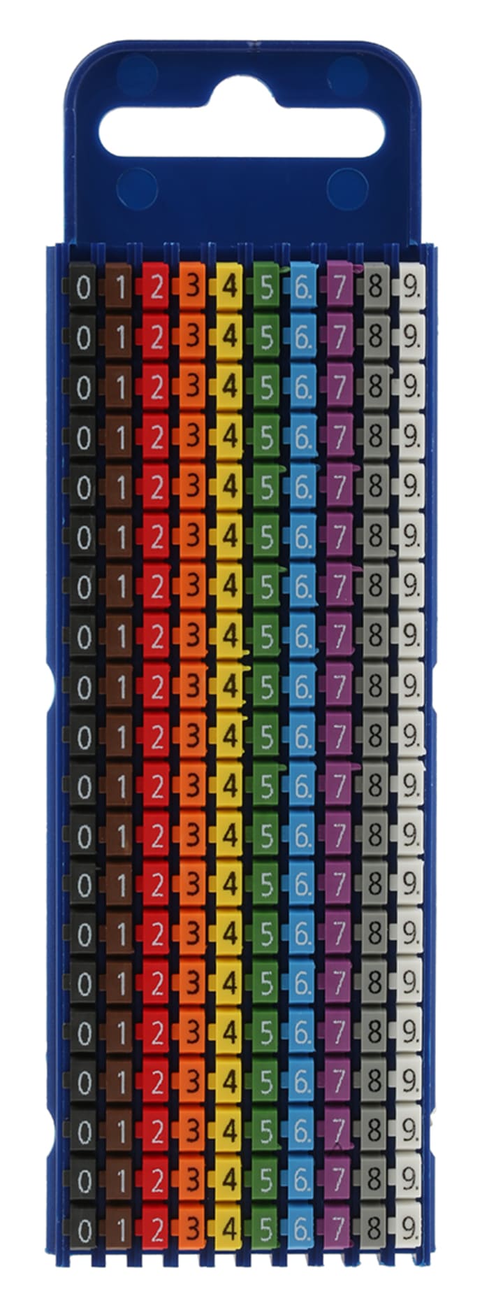HellermannTyton WIC2 Snap On Cable Markers, assorted colours, Pre-printed ""0 → 9"", 2.8 → 3.8mm Cable, for